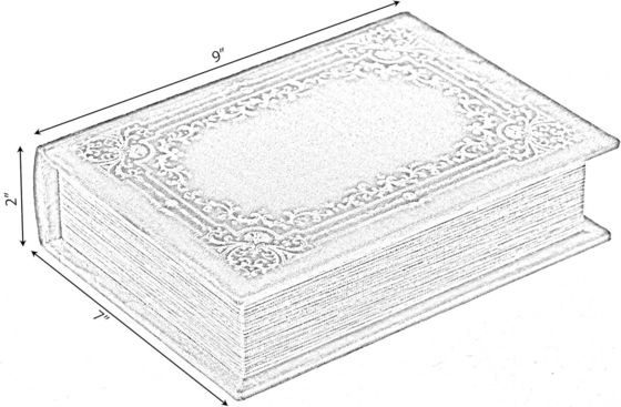 Caja de almacenamiento de baratijas en forma de libro decorativo de madera hecha a mano con impresión en serigrafía / quemada