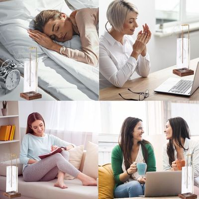 Contenedor de incienso de madera ambiental con captador de cenizas de vidrio y quemador de incienso anti cenizas