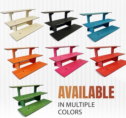Laminado brillante de 3 capas de madera recta para mostradores de mesa con estantes