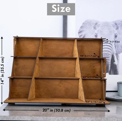 Estand de visualización de joyas de madera caliente de 3 niveles con diseño de impresión de pantalla de seda personalizado