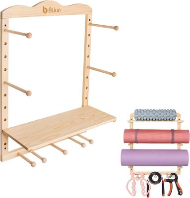 Estante de almacenamiento de la cocina, soporte de esterilla de yoga, montaje de pared para organización de gimnasio de tamaño personalizado
