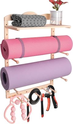 Estante de almacenamiento de la cocina, soporte de esterilla de yoga, montaje de pared para organización de gimnasio de tamaño personalizado