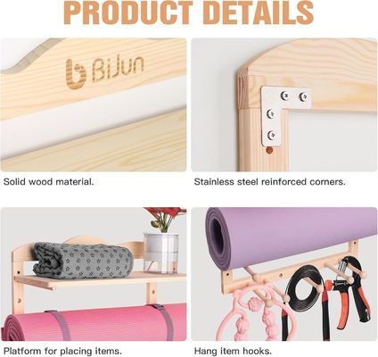 Estante de almacenamiento de la cocina, soporte de esterilla de yoga, montaje de pared para organización de gimnasio de tamaño personalizado