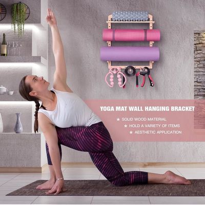 Estante de almacenamiento de la cocina, soporte de esterilla de yoga, montaje de pared para organización de gimnasio de tamaño personalizado