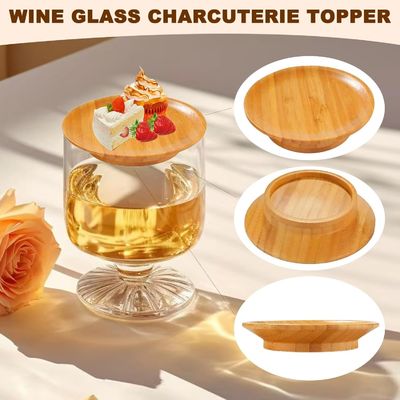 Cristales de madera para vinos y tableros de charcutería Conjunto de 6 para prevenir las salpicaduras de vino tinto
