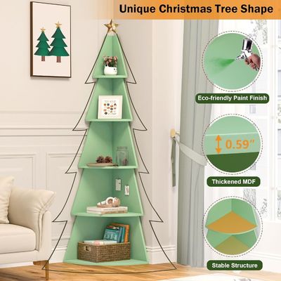 Estilo de diseño Moderno Estantes de esquina altos para niños Estante de libros de árbol de 5 niveles Estante de libros de esquina