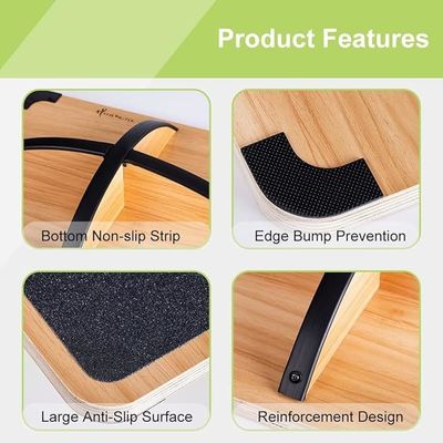 Tabla de balance de madera de resistencia del núcleo de rodillos antideslizante personalizada para espacios interiores y exteriores