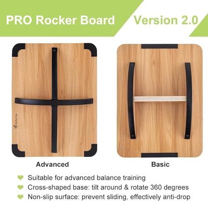 Tabla de balance de madera de resistencia del núcleo de rodillos antideslizante personalizada para espacios interiores y exteriores