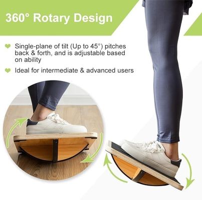 Tabla de balance de madera de resistencia del núcleo de rodillos antideslizante personalizada para espacios interiores y exteriores