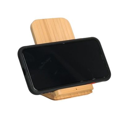 Color de madera personalizado Bambú natural Carga inalámbrica 10W Telefono con paquete de correo