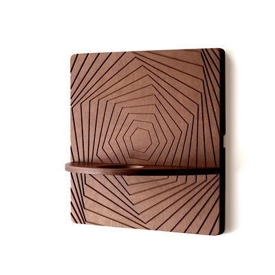 Planta de pared colgante de madera tallada con pantalla de seda para habitaciones pequeñas