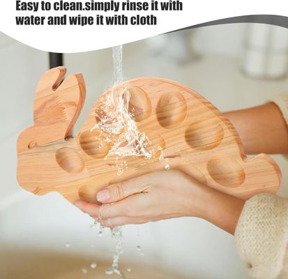 Personalizado 202407 bandeja de conejo Recetas de huevos desviados Recetas de mariscos bandeja de comida para el hogar utensilios de cocina Placas de huevos de madera