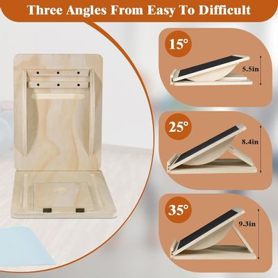 Tabla de balanceo inclinada de madera para decoración del hogar y estiramiento físico portátil de la pantorrilla