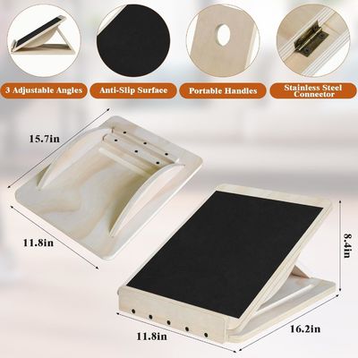 Tabla de balanceo inclinada de madera para decoración del hogar y estiramiento físico portátil de la pantorrilla