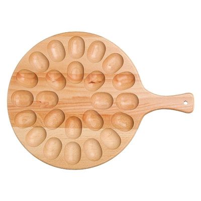 bandeja de madera de 24 agujeros para el almacenamiento de utensilios de cocina