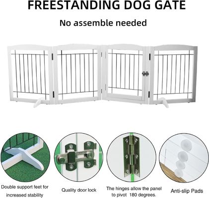 Aplicación para el hogar Puerta de cachorro de madera Escaleras Puerta plegable independiente para interiores