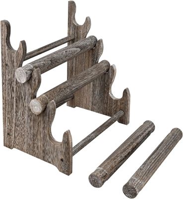 4 niveles de madera de joyería de pulsera de visualización soporte organizador de contenedor de almacenamiento para el hogar 12 W x 9 D x 14 H