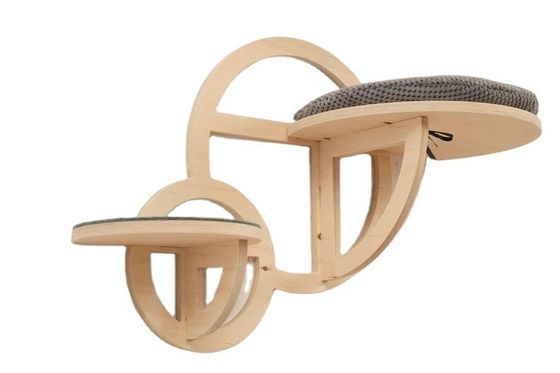 Muebles modernos para gatos Pared de escalada para gatos de madera con escalones e impresión en serigrafía