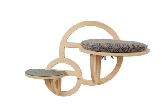 Muebles modernos para gatos Pared de escalada para gatos de madera con escalones e impresión en serigrafía