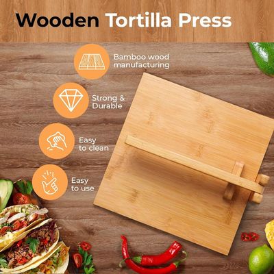 10 pulgadas de madera Tortilla Prensa fabricante Diseños personalizados para el hogar y servicios de restauración
