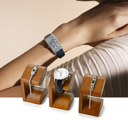Reloj de madera de acacia de muñeca única, mostrador de madera con serigrafía