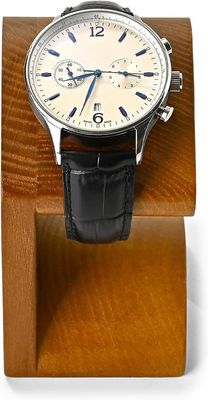 Reloj de madera de acacia de muñeca única, mostrador de madera con serigrafía