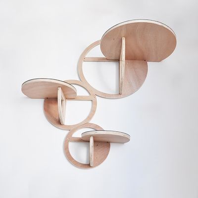 Estantes para gatos montados en la pared de madera Conjunto de 3 casas de gatos sostenibles para gatos de contrachapado de pino