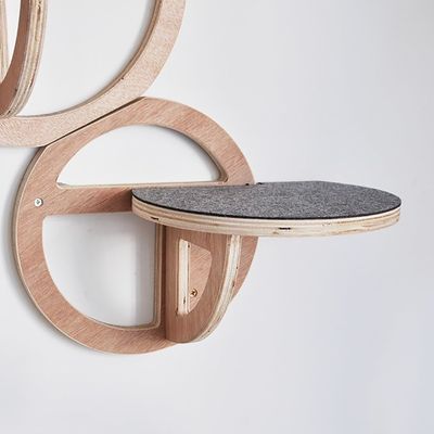 Estantes para gatos montados en la pared de madera Conjunto de 3 casas de gatos sostenibles para gatos de contrachapado de pino