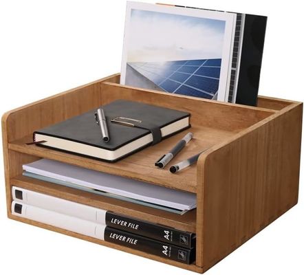 Organizador de bandejas de almacenamiento de carpetas de archivos de escritorio de madera