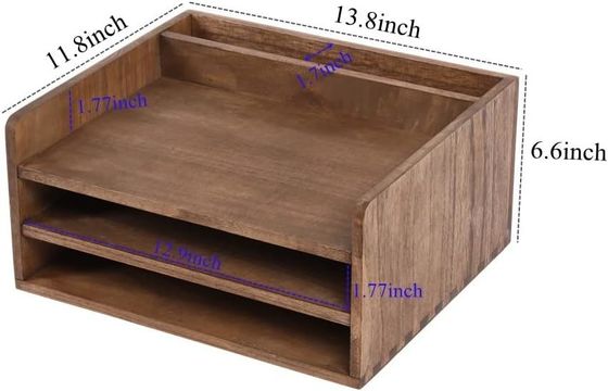 Organizador de bandejas de almacenamiento de carpetas de archivos de escritorio de madera