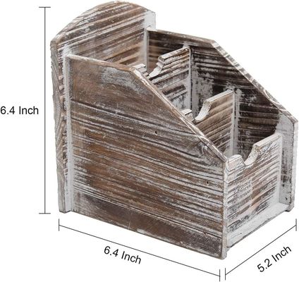Estante de almacenamiento de suministros de oficina Cuadro de control remoto de madera Organizador de medios en estilo rústico