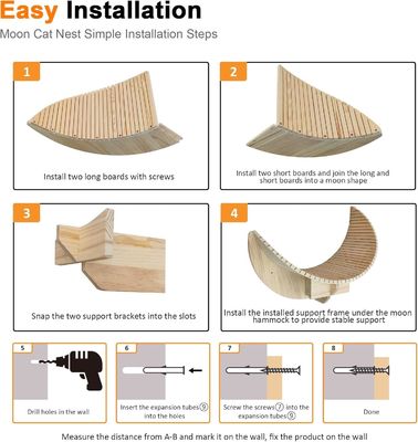 Materiales principales Madera de pino Madera de luna de gato Estante y perchas de gato Estantes de pared Muebles