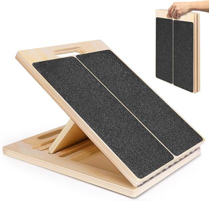 Plancha inclinada portátil de madera contemporánea para estiradores de pantorrilla con diseño de inclinación ajustable