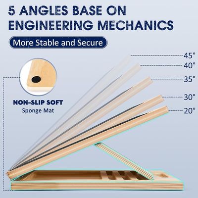 Plancha inclinada portátil de madera contemporánea para estiradores de pantorrilla con diseño de inclinación ajustable