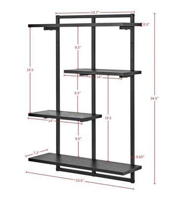 Estante flotante de logotipo personalizado con marco de metal para almacenamiento y exhibición de electrodomésticos de cocina
