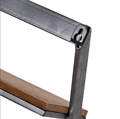 Logotipo personalizado Decoración del hogar Conjunto de 3 estanterías de pared de madera negra / natural estanterías de exhibición colgantes