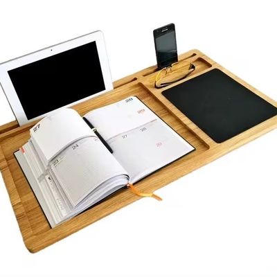 Tablero portátil para computadoras de madera soporte de roble no plegable con mousepad y estación de trabajo