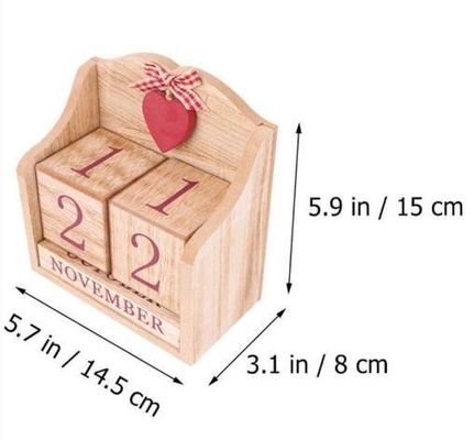 Juguete de mesa de calendario de Adviento de madera con casa rústica y estética de estilo europeo
