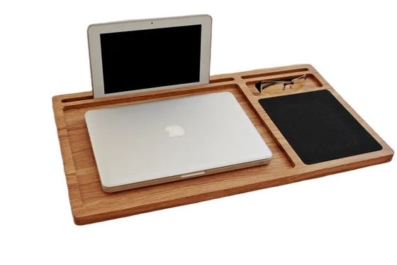 Tablero portátil para computadoras de madera soporte de roble no plegable con mousepad y estación de trabajo