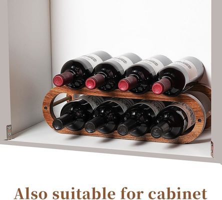 Acacia hecha a mano 2 Tier Wine Rack y organizador de botellas de agua para el gabinete pedido personalizado