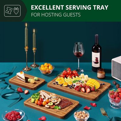 Extra Large 3 Pcs Artesanía tablas de corte de madera para la cocina Preparación de comidas Cuadrado 16 x 1,8 x 12 pulgadas