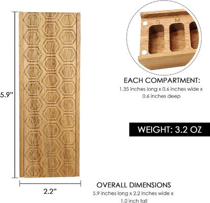 Acacia madera 7 días semanales de píldoras caja de píldoras organizador para vitaminas suplementos diarios de píldoras contenedor