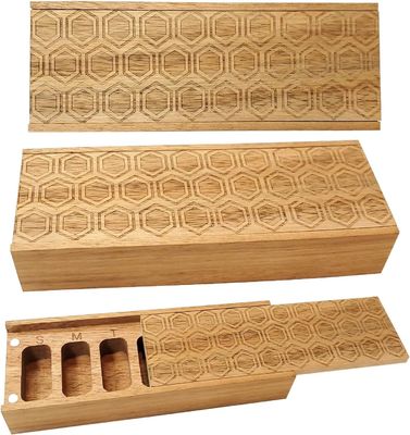 Acacia madera 7 días semanales de píldoras caja de píldoras organizador para vitaminas suplementos diarios de píldoras contenedor