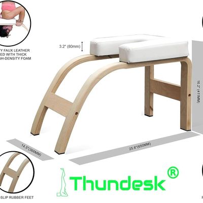 Entrenamiento de equilibrio Yoga Banco de inversión Estilo rústico con material de madera y apoyo de cabeza