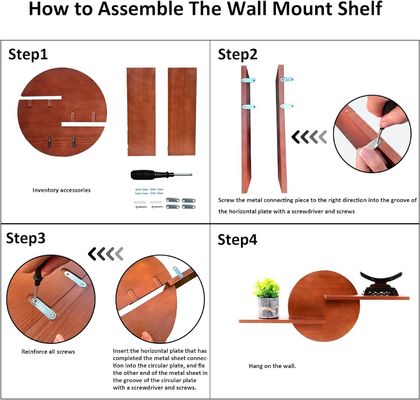 Estante no plegable Display decorativo redondo montado en la pared Estante colgante Estantes colgantes Gran cantidad