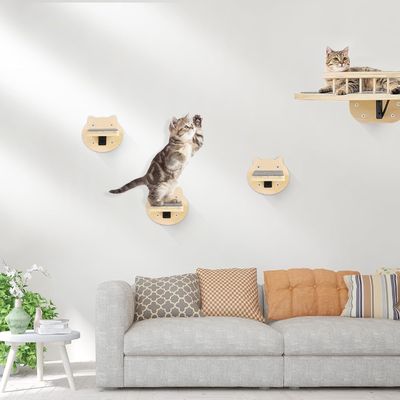 Entrenamiento de perros 3-packs Repisas de escalada para gatos Montado en la pared Pisos de pared para gatos con raspadora
