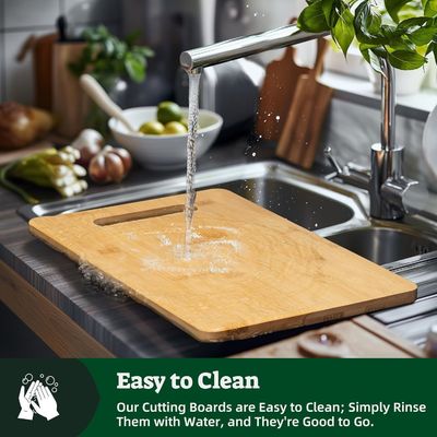 Tabla de corte de bambú personalizada con mango y función de preservación de aceite sostenible