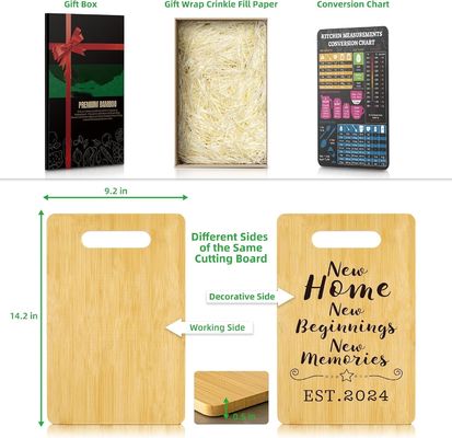 Tabla de corte de bambú personalizada con mango y función de preservación de aceite sostenible