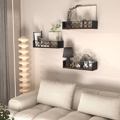 Estantes de pared decorativos rústicos para el salón