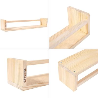 Color personalizado de madera sólida porta almacenamiento estanterías Estante de pared de madera para decoraciones de libros